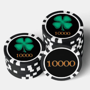 Black Irish black gold 10000 striped poker chip