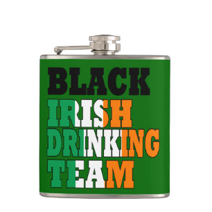 Black Irish drinking team Hip Flask