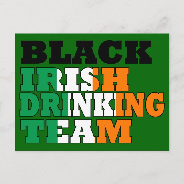 Black Irish drinking team Postcard (Front)