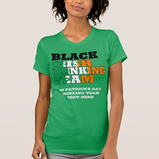 Black Irish Drinking Team T-Shirt (Front)