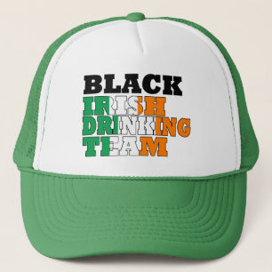 Black irish  drinking team trucker hat
