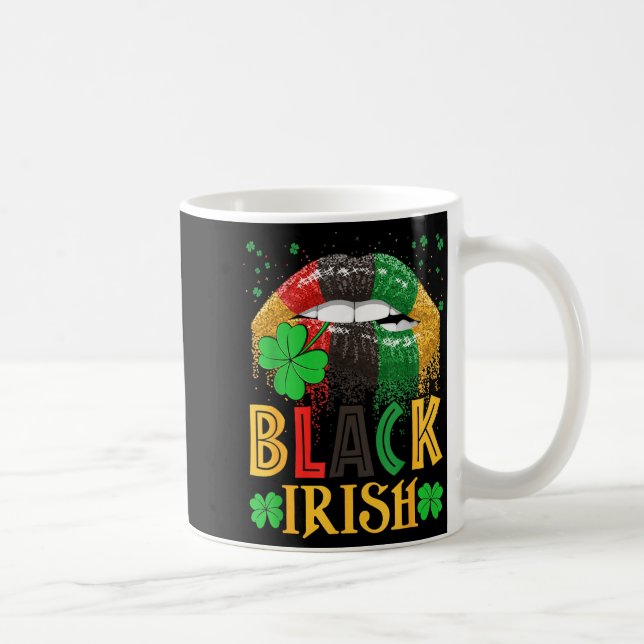 Black Irish Dripng Lips African American St Patric Coffee Mug (Right)