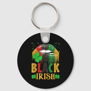 Black Irish Dripng Lips African American St Patric Key Ring