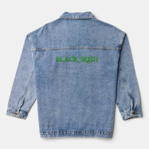 Black Irish green women denim jacket
