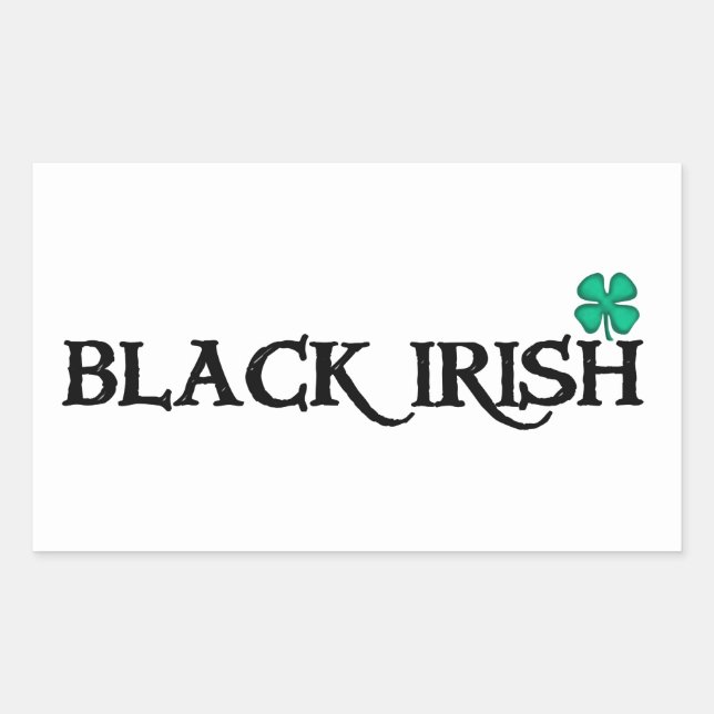 Black Irish rectangle stickers (Front)