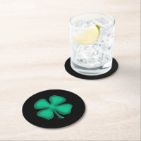 Black Irish round paper drink coasters