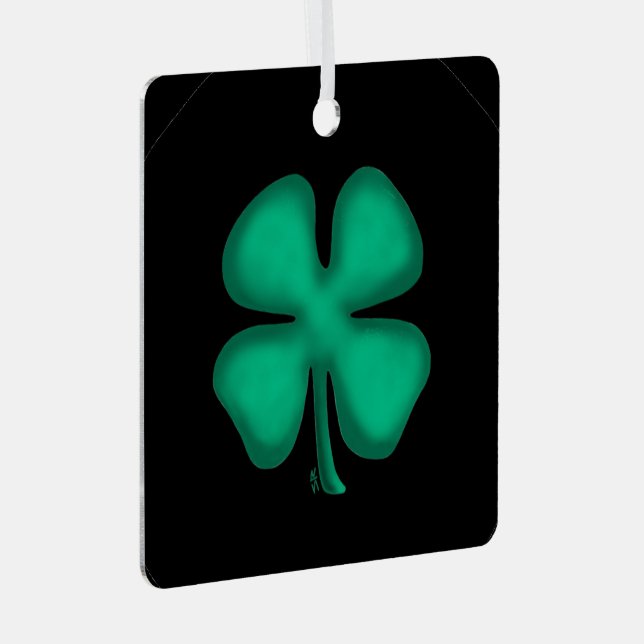 Black Irish square metal ornament (Front Right)