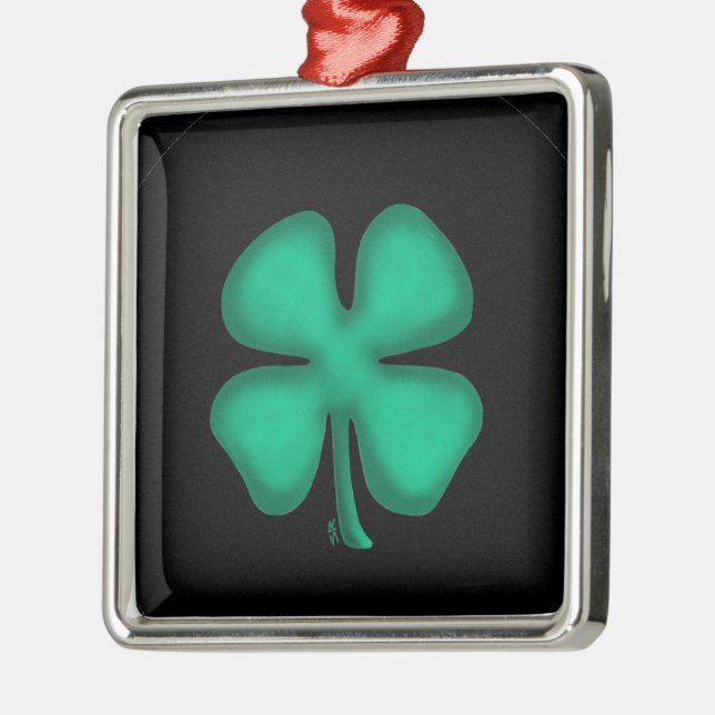 Black Irish square premium ornament (Left)