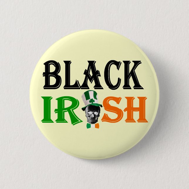 Black Irish St Patrick's day 6 Cm Round Badge (Front)
