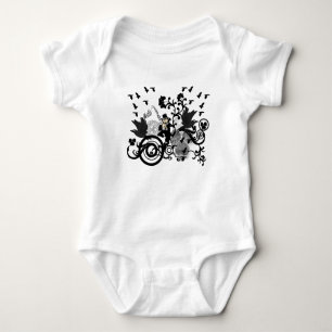 Black Irish Swirls and Leprechauns Baby Bodysuit