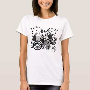 Black Irish Swirls and Leprechauns T-Shirt