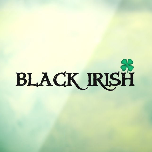 Black Irish w clover window cling back stick (Sheet 3)