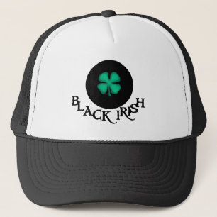 Black Irish white and black foam trucker hat