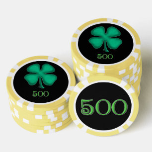 Black Irish yellow 500 striped poker chip
