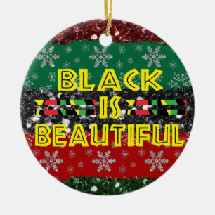 Black Is Beautiful African Colours Christmas Tree Ceramic Tree Decoration
