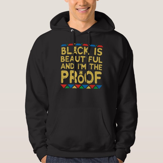 Black Is Beautiful Kente Black History BHM Africa  Hoodie (Front)