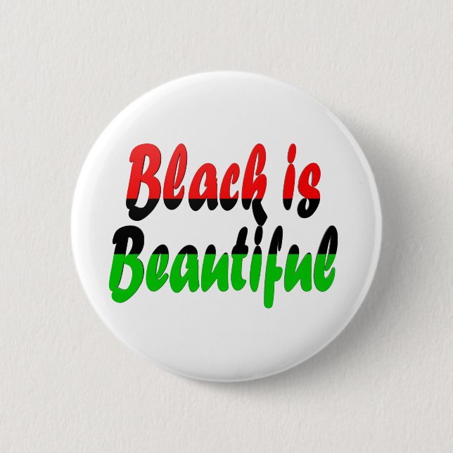 Black is Beautiful Pan-African Flag 6 Cm Round Badge (Front)