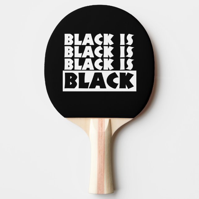 Black Is Black Ping Pong Paddle (Front)
