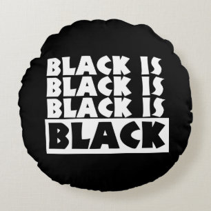 Black Is Black Round Cushion
