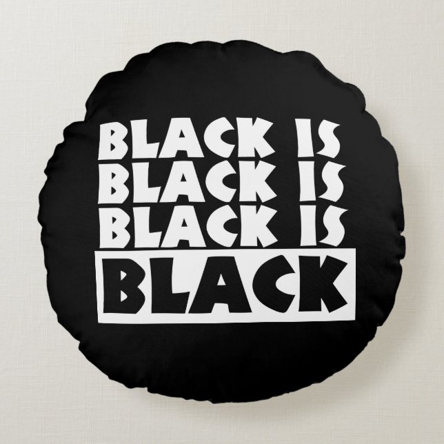Black Is Black Round Cushion (Front)