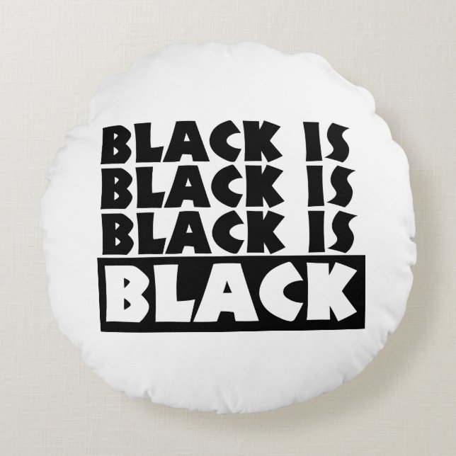 Black Is Black Round Cushion (Front)