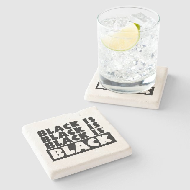 Black Is Black Stone Coaster (Side)