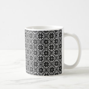 Black Isolated lace cross-stitch fabric texture Coffee Mug