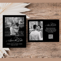 Black | Italian Elegance Two Photo QR Code