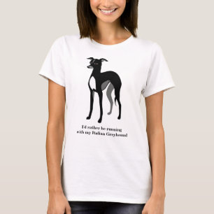 Black Italian Greyhound Custom Text T-Shirt