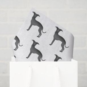 Black Italian Greyhound Cute Cartoon Dog Pattern Tissue Paper