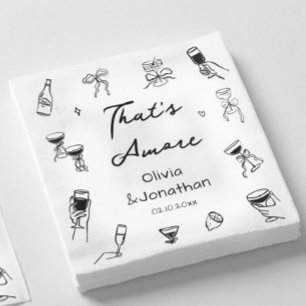 Black Italian That's Amore Engagement Party Napkin