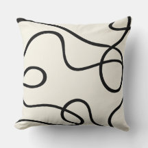 Black Ivory Flowing Line Abstract