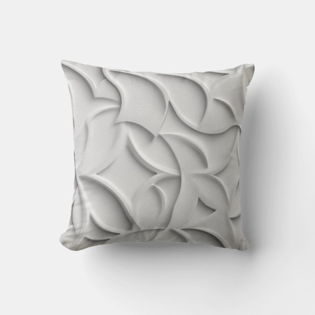 Black & Ivory Geometric Throw Pillow (Front)