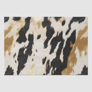 Black Ivory Gold Western Cowhide Tissue Paper