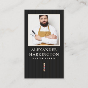 Black Ivory Master Barber Photo QR Business Card