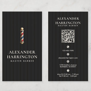 Black Ivory Master Barber Qr Code Business Card