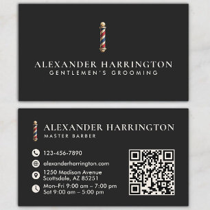 Black Ivory Master Barber Qr Code Business Card