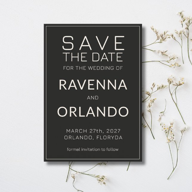 Black Ivory Old Money Timeless Wedding Save The Date (Creator Uploaded)
