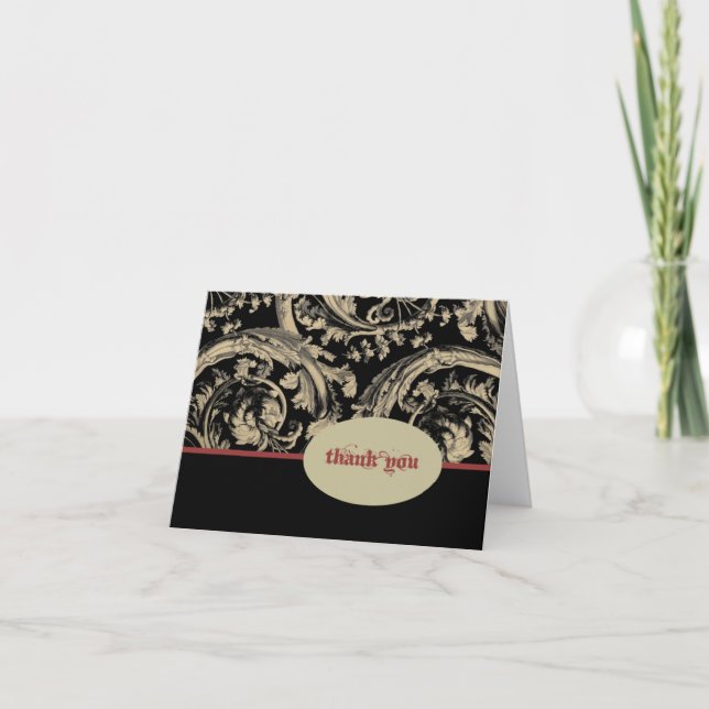 Black Ivory Red Goth Thank You Card (Front)