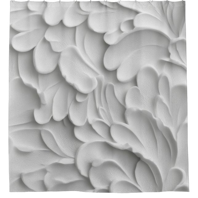 Black & Ivory Textured Shower Curtain  (Front)