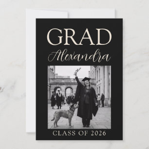 Black Ivory Veterinary Medicine Graduation Party Invitation