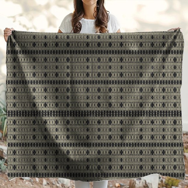 Black Ivory White Modern Hexa Fleece Blanket (Creator Uploaded)