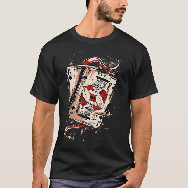 Black Jack  21 Ace Jack  Poker Gamblers  T-Shirt (Front)