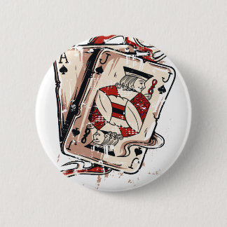 Black Jack 21 Cards 6 Cm Round Badge