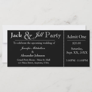 Black Jack and Jill Shower Ticket Invitation