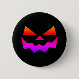 Black Jack-o-lantern pumpkin face Ombre Colours 6 Cm Round Badge