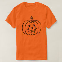 Black Jack-O-Lantern Pumpkin Outline on Orange