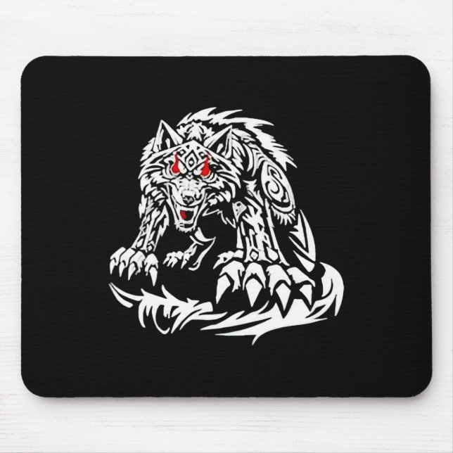 Black Jacob Fatu Wolf  Mouse Mat (Front)