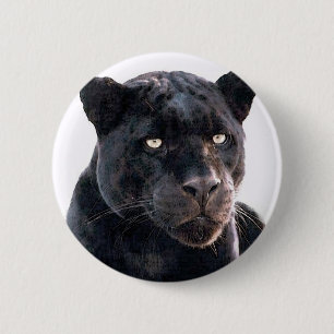 Black Jaguar 6 Cm Round Badge