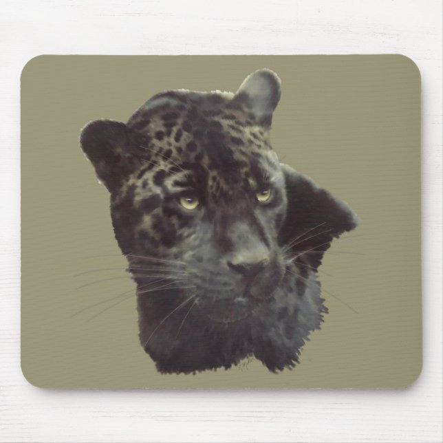 Black Jaguar Mouse Mat (Front)